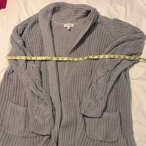 Sonoma Light Gray Cable Knit Cardigan